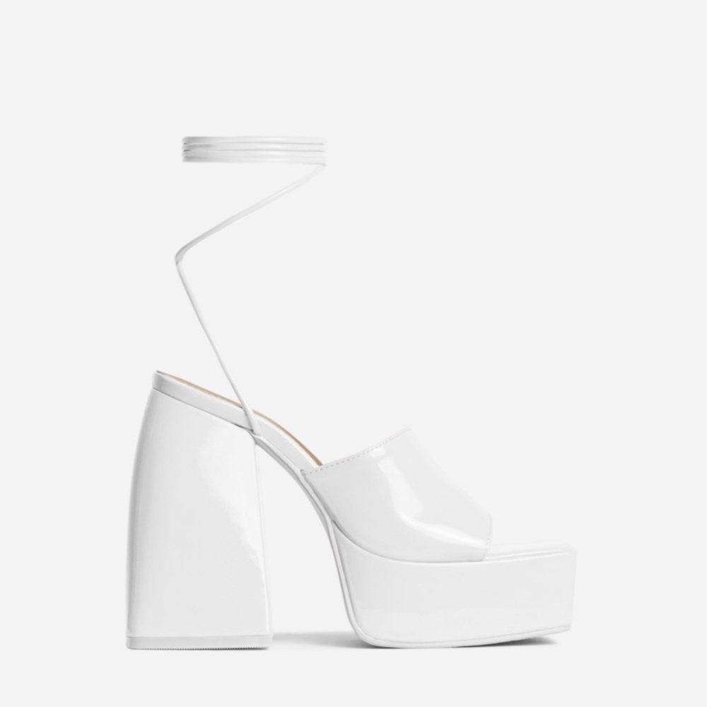 Ego platform white heels